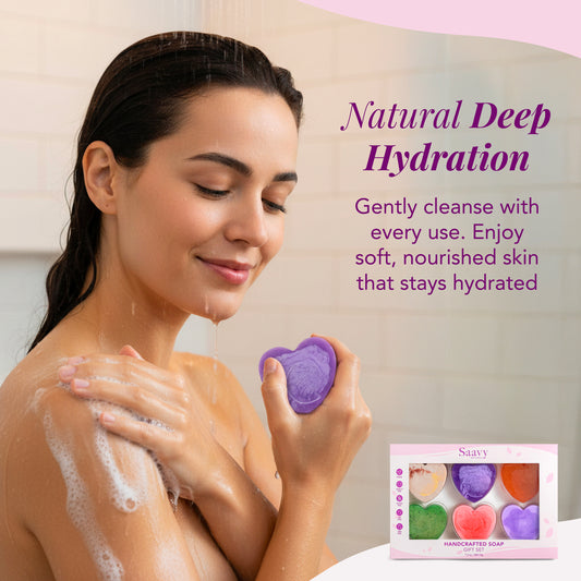 6-Pack Heart Artisan Soap Valentine's Gift Set