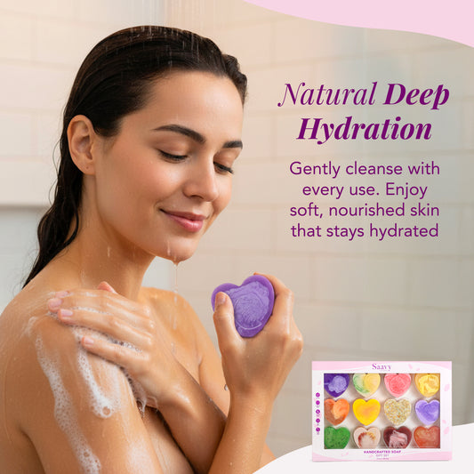 12-Pack Heart Artisan Soap valentine's Gift Set