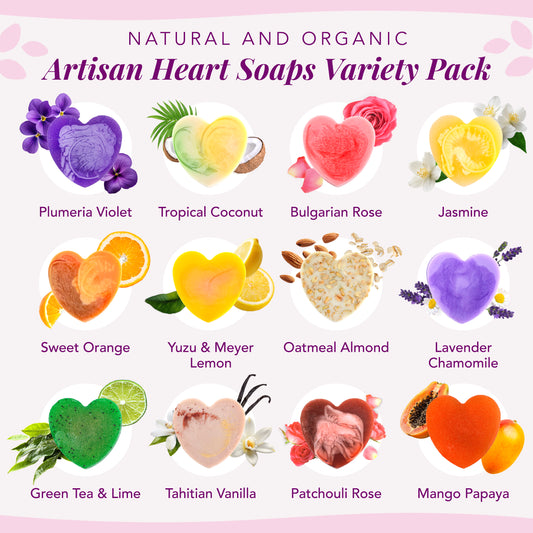 12-Pack Heart Artisan Soap valentine's Gift Set
