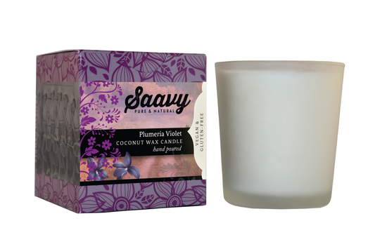 Natural Coconut Oil Candle - Plumeria Violet