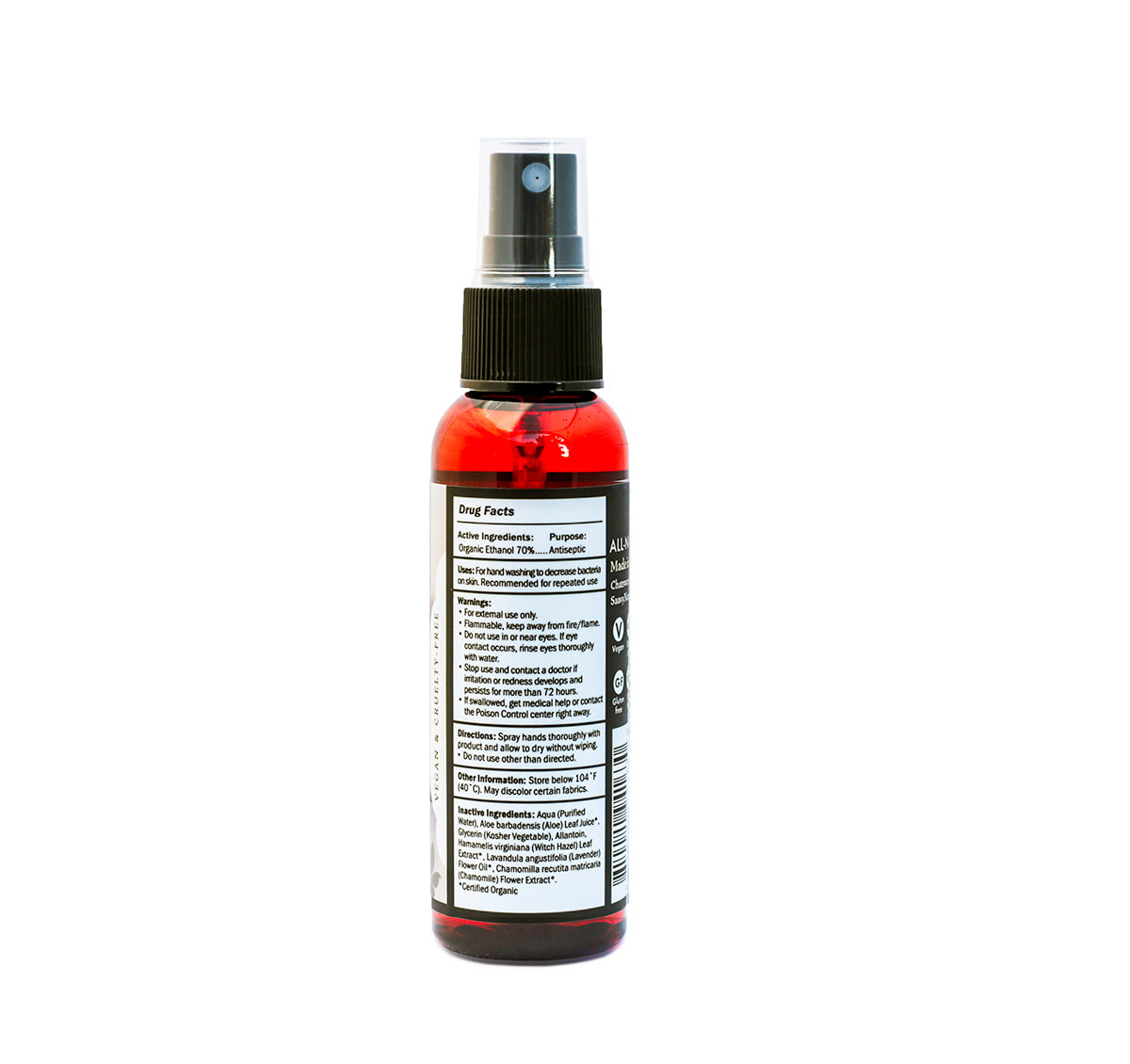Lavender Chamomile Hand Sanitizer 2oz - ingredients