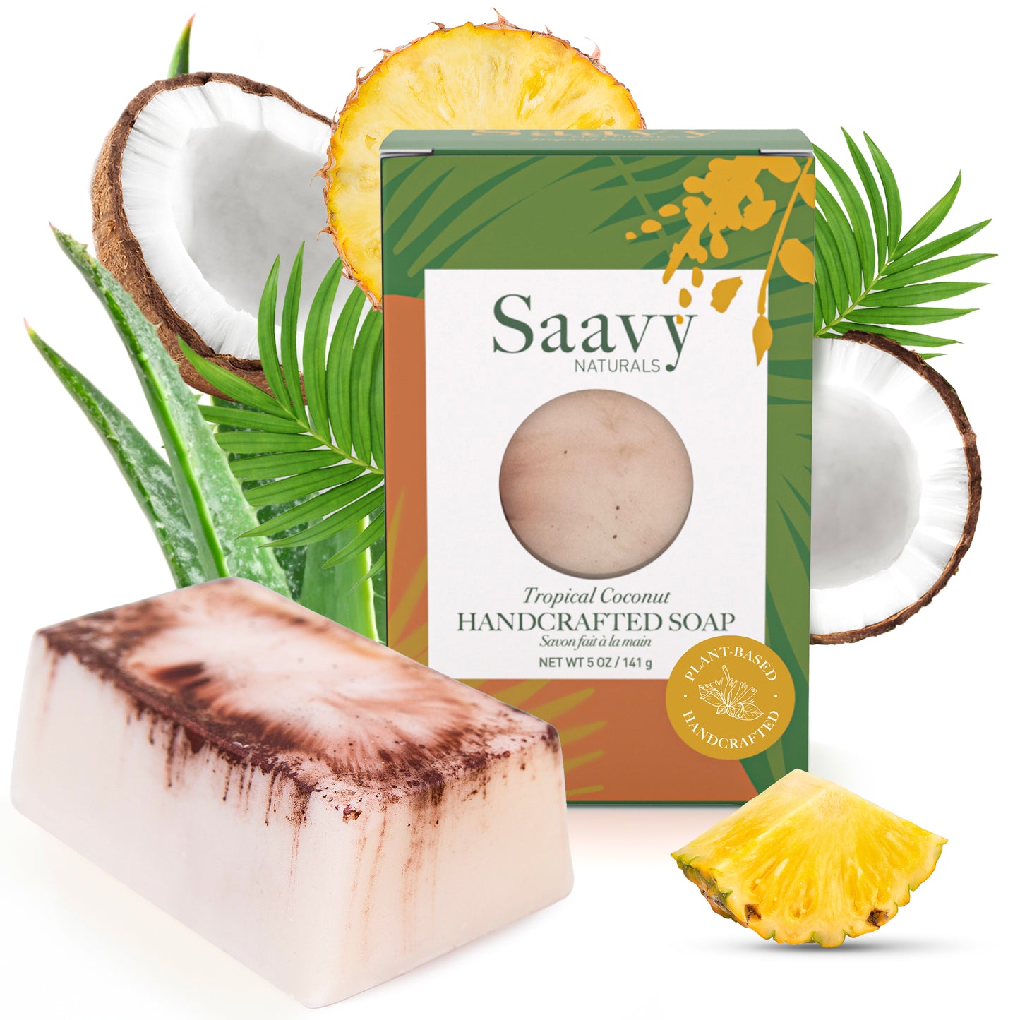 Tropical Coconut Handcrafted Soap - view 2