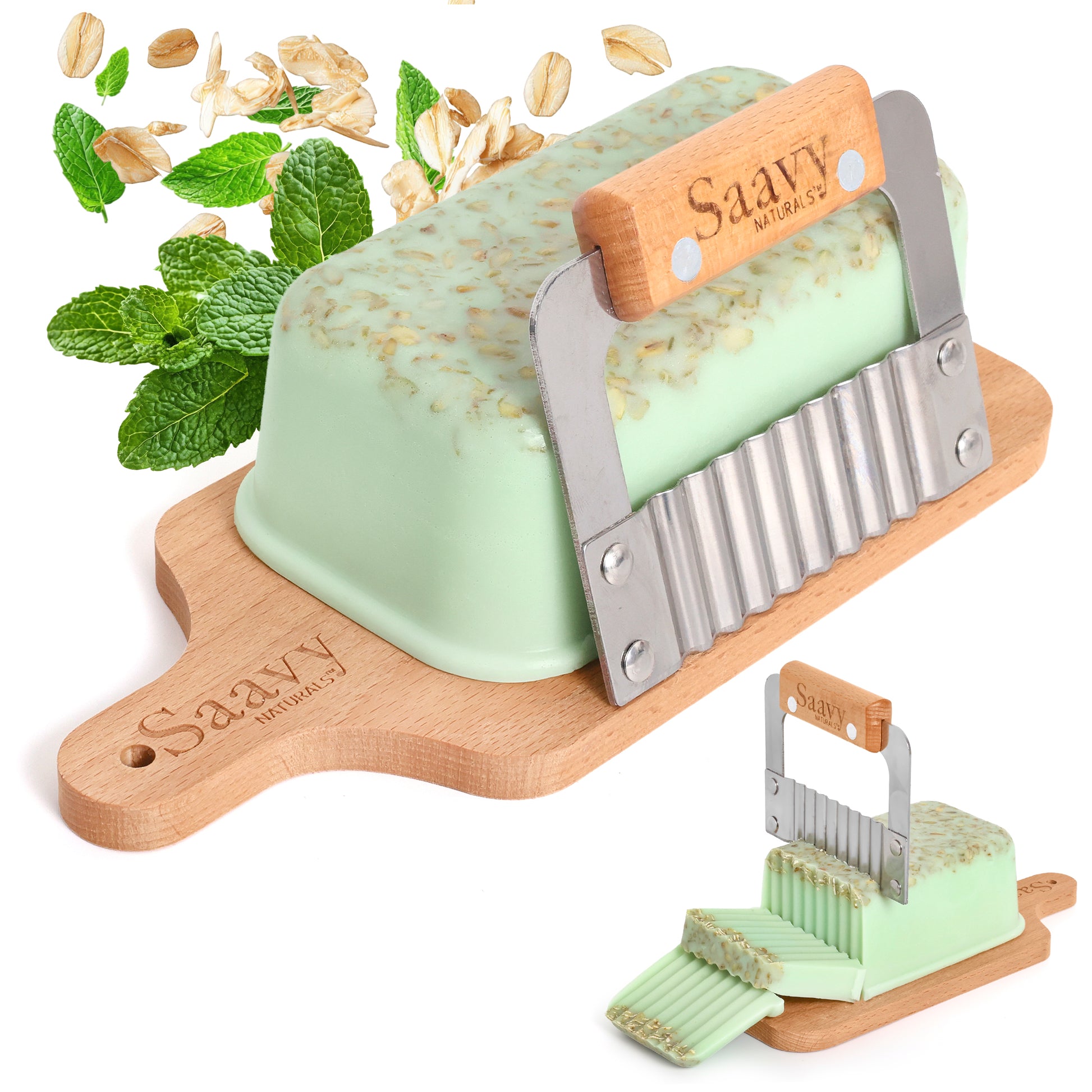 Minty Oat Luxury Soap Loaf and Cutting Set