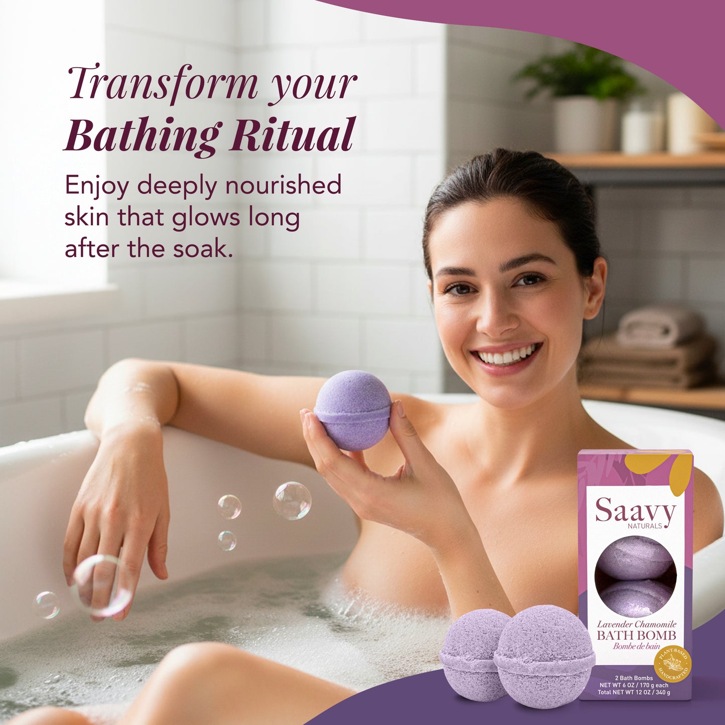 Lavender Chamomile Bath Bomb Duo - view 3