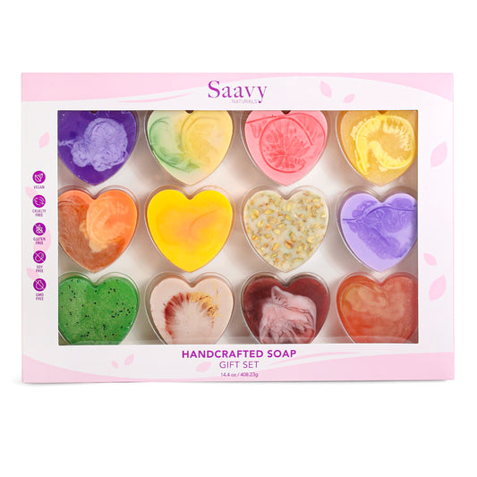 12-Pack Heart Artisan Soap valentine's Gift Set