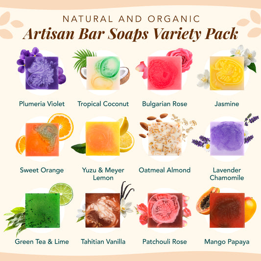 12-Pack Square Artisan Soap Variety Gift Set