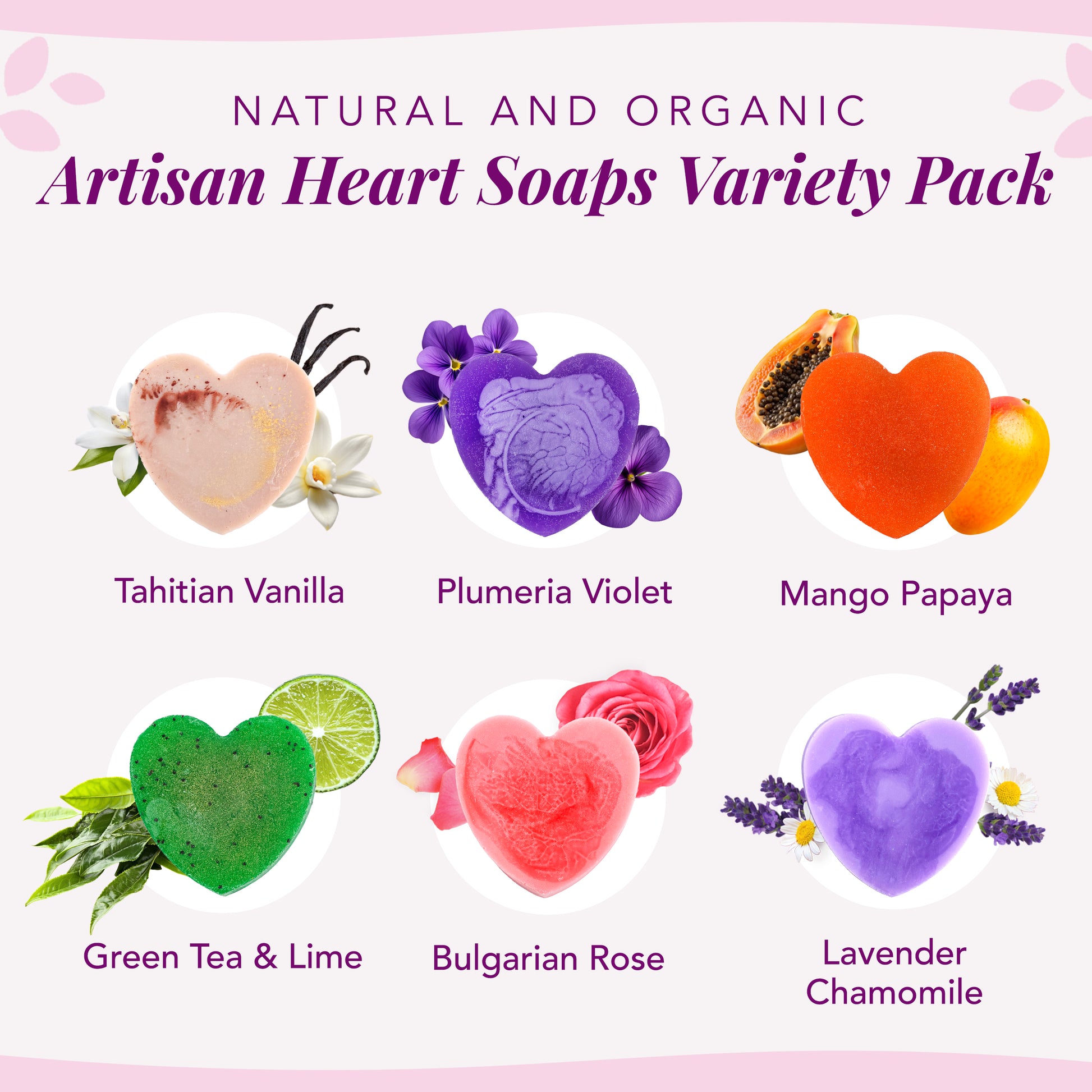 6-Pack Heart Artisan Soap - view 2