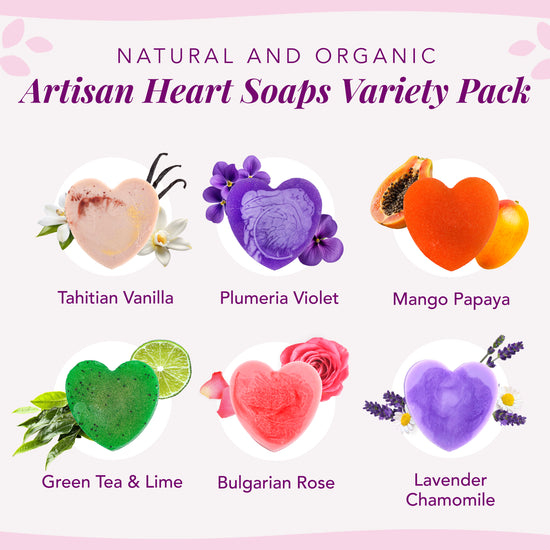 6-Pack Heart Artisan Soap Valentine's Gift Set