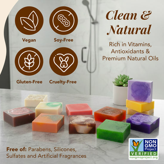 6-Pack Square Artisan Soap Variety Gift Set