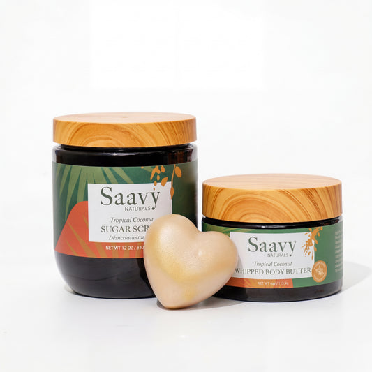 Saavy Naturals Tropical Coconut Glow Body Care Bundle
