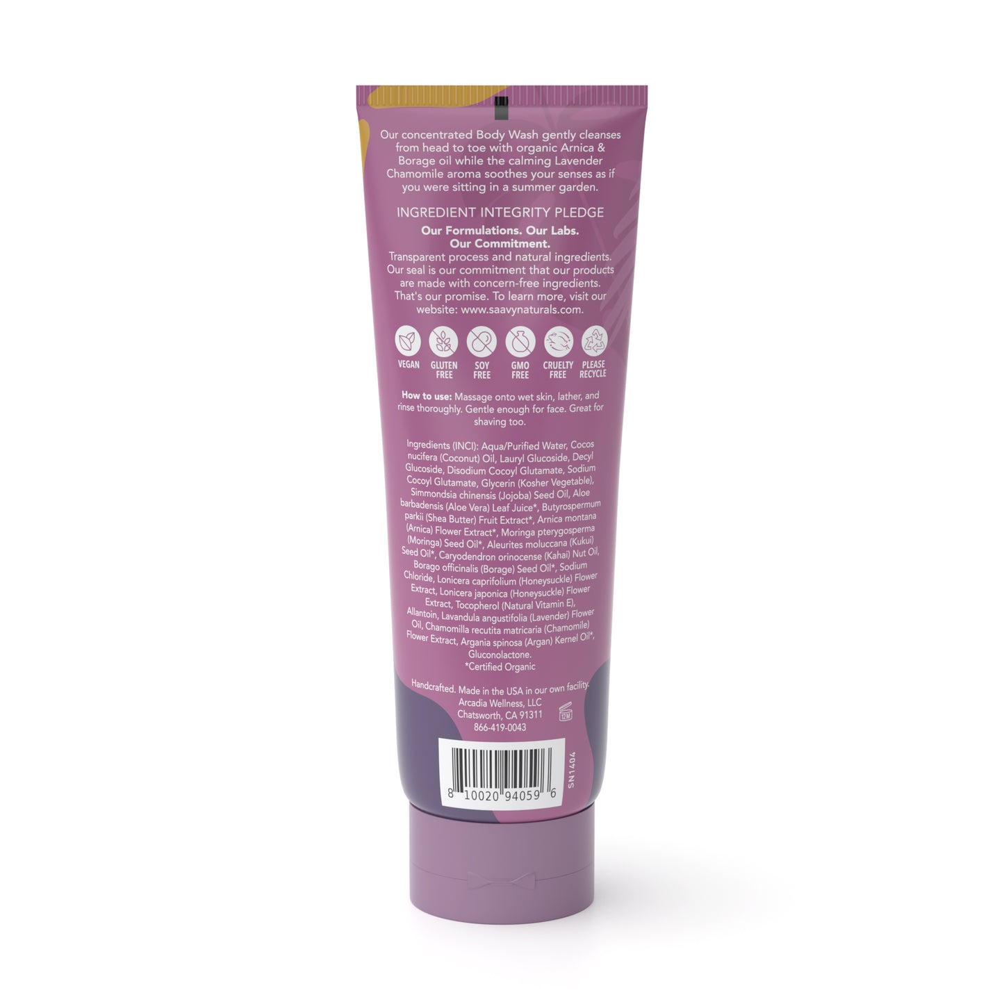 Lavender Chamomile Body Wash - ingredients