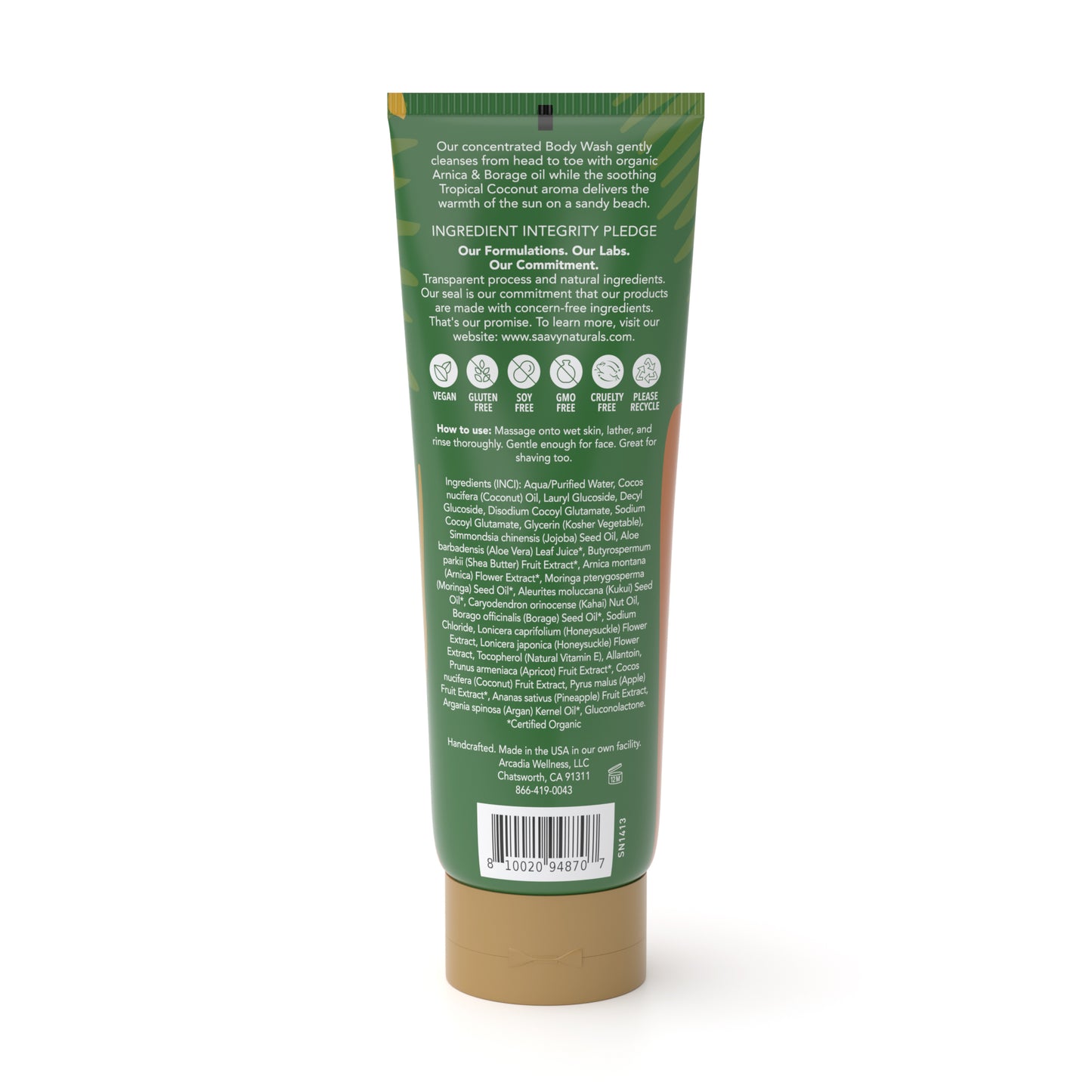 Tropical Coconut Body Wash - ingredients
