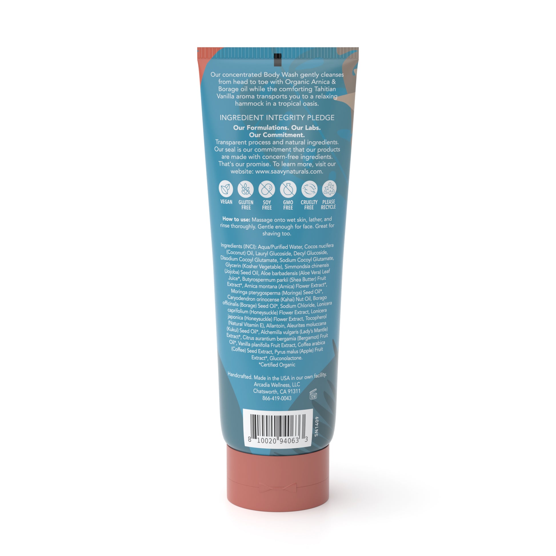 Tahitian Vanilla Body Wash - ingredients
