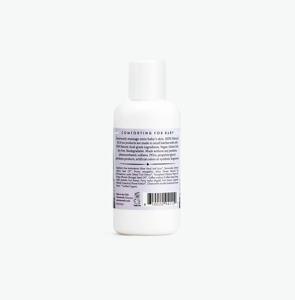 Saavy Naturals Baby Oil - back